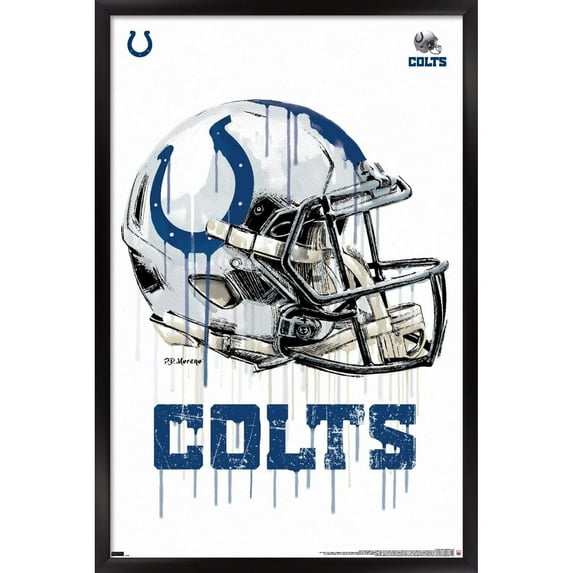 NFL Indianapolis Colts - Drip Helmet 20 Wall Poster, 22.375" x 34", Framed