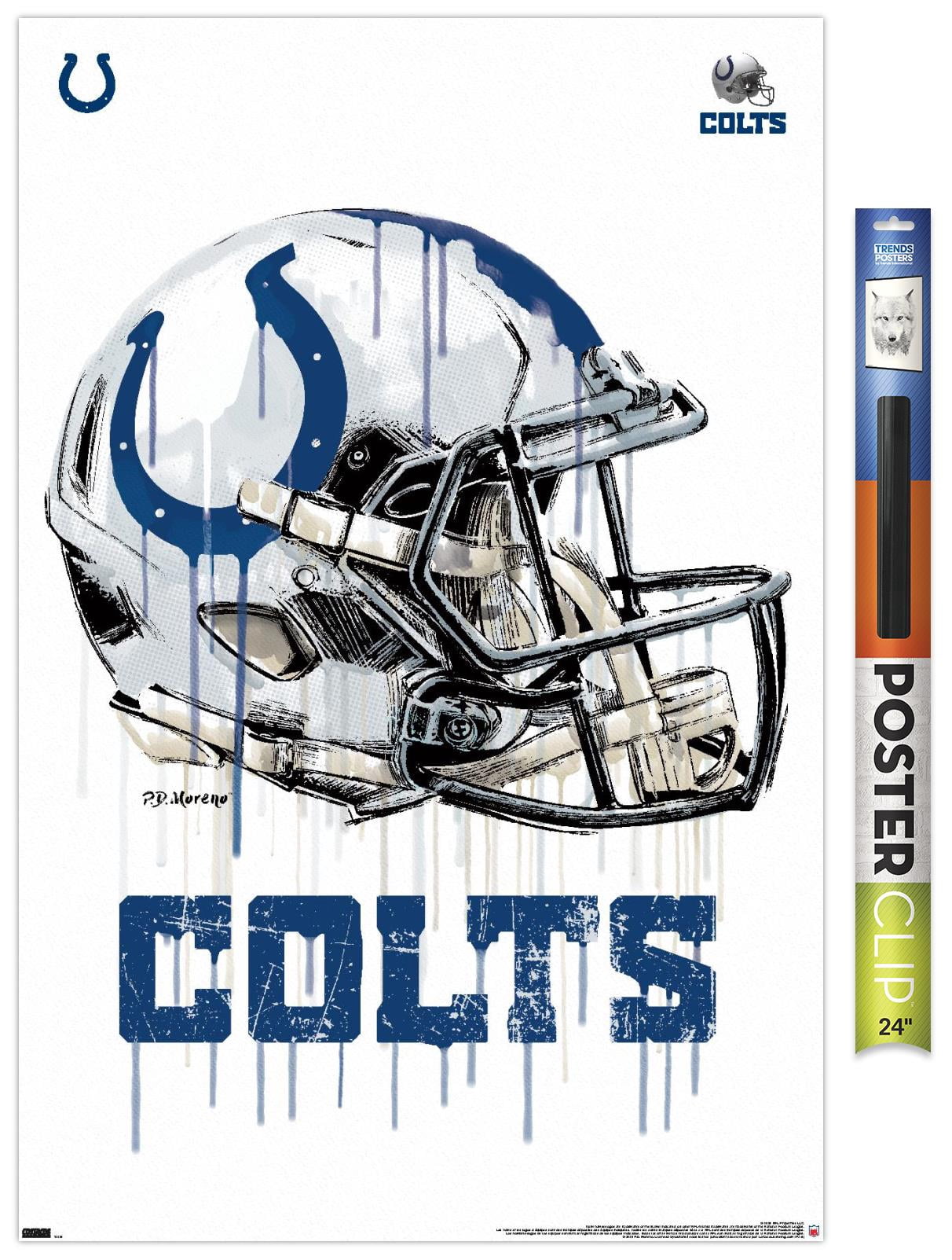 NFL Indianapolis Colts - Drip Helmet 20 Wall Poster, 22.375