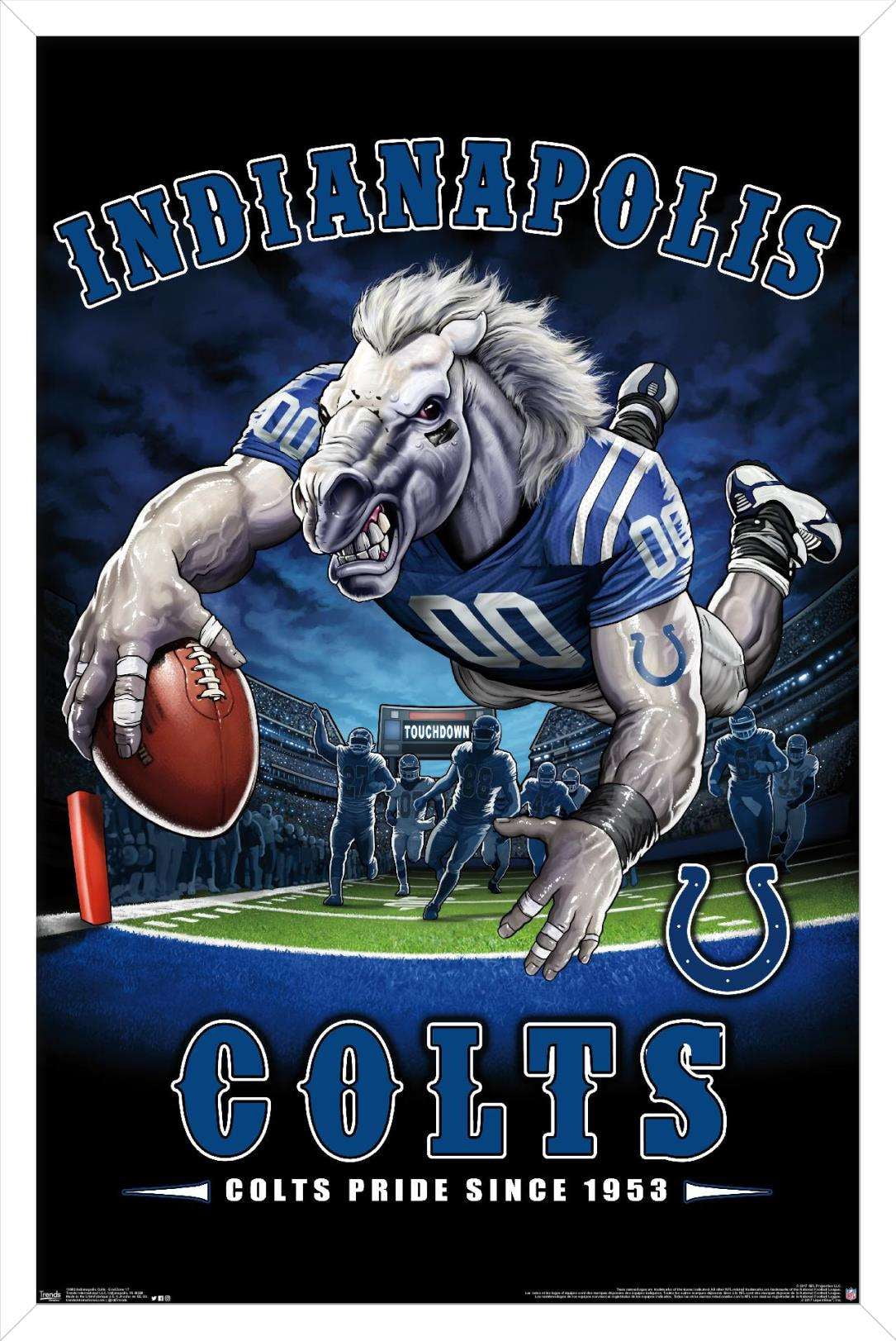 NFL Indianapolis Colts - End Zone 17 Wall Poster, 14.725" x 22.375", Framed