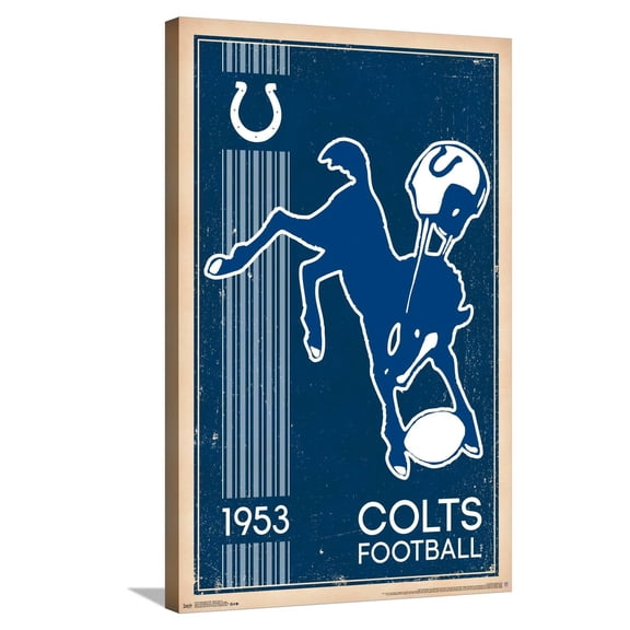 NFL Indianapolis Colts - Retro Logo 14 Canvas Wall Poster, 22.375" x 34"