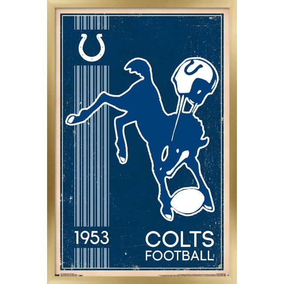 NFL Indianapolis Colts - Retro Logo 14 Wall Poster, 14.725" x 22.375", Framed
