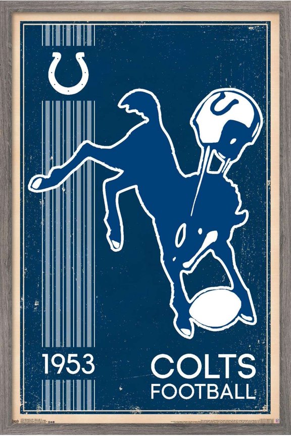 NFL Indianapolis Colts - Retro Logo 14 Wall Poster, 22.375" x 34", Framed