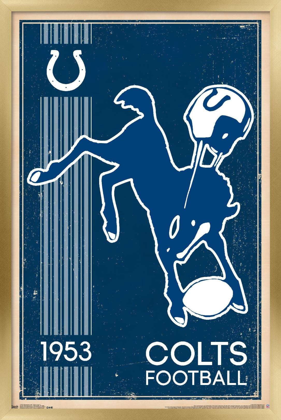 NFL Indianapolis Colts - Retro Logo 14 Wall Poster, 22.375" x 34", Framed