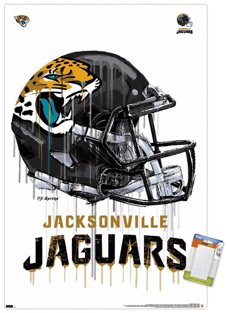NFL JacksonVille Jaguars - Drip Helmet 20 Wall Poster, 14.725" x 22.375"