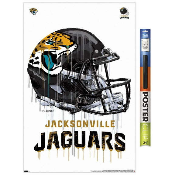 NFL JacksonVille Jaguars - Drip Helmet 20 Wall Poster, 22.375" x 34"