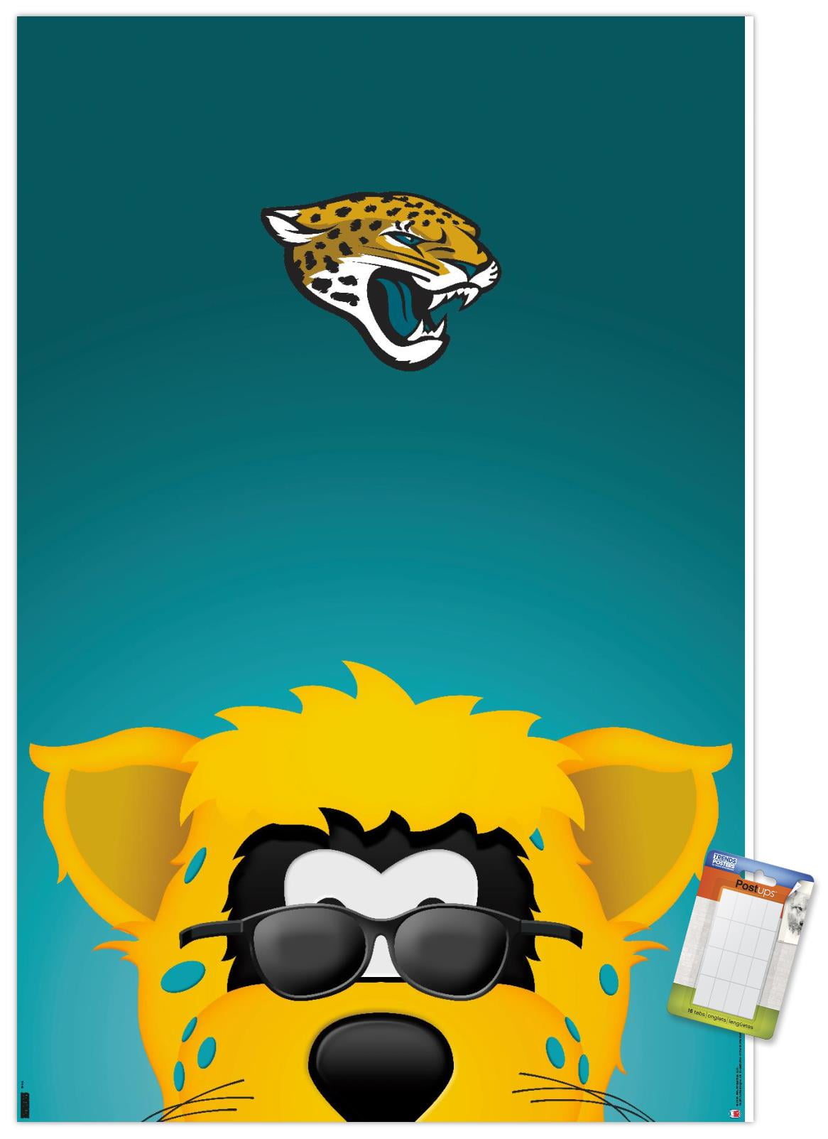 NFL JacksonVille Jaguars - S. Preston Mascot Jaxon DeVille Wall Poster,  14.725' x 22.375', Framed 