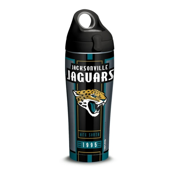 NFL Jacksonville Jaguars Blitz 24 oz Stainless Steel Water Bottle with lid