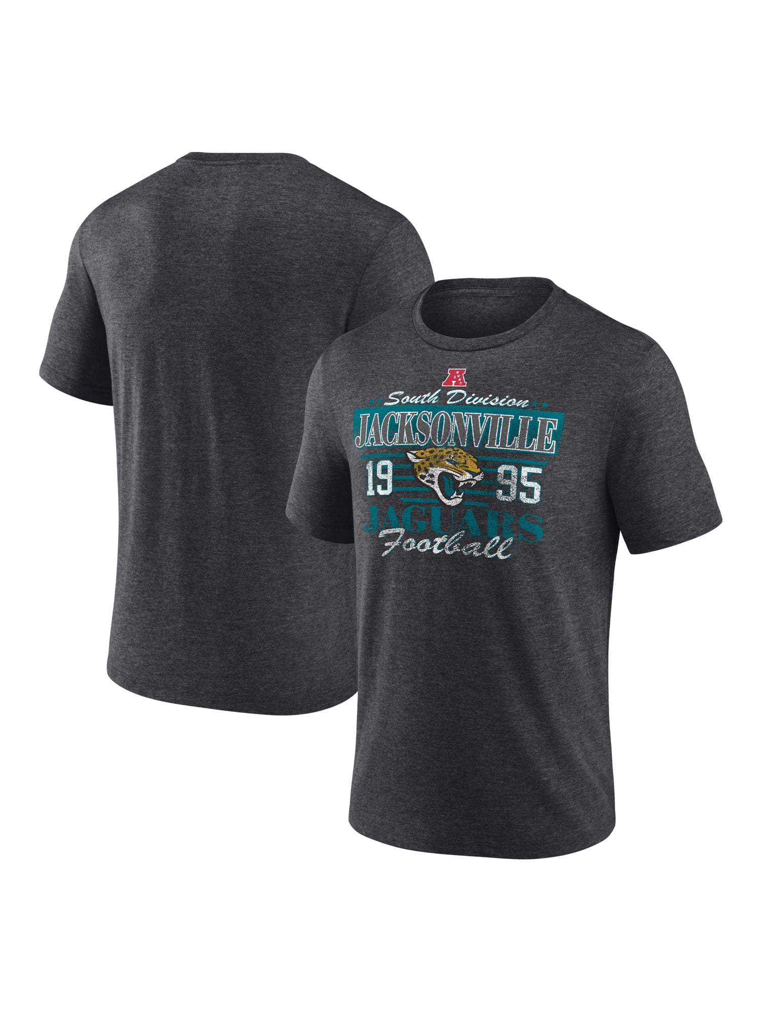 NFL Jacksonville Jaguars Men's Synthetic Charcoal Heather Short Sleeve T-Shirt