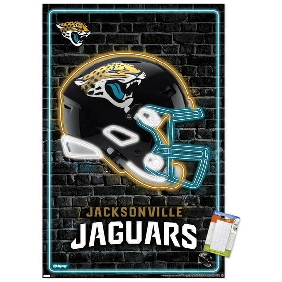 NFL Jacksonville Jaguars - Neon Helmet 23 Wall Poster, 22.375" x 34"
