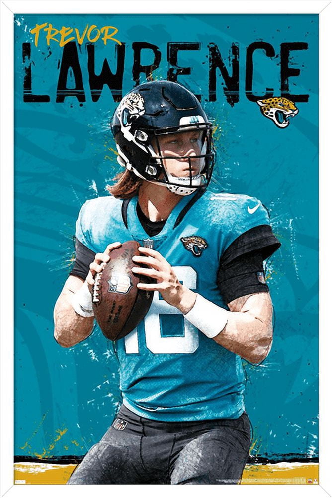 NFL Jacksonville Jaguars - Trevor Lawrence 21 Wall Poster, 14.725" x 22.375", Framed