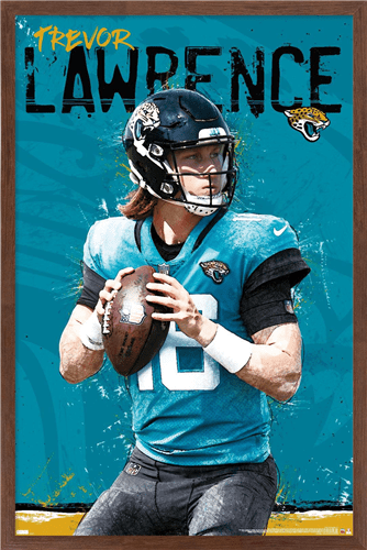 NFL Jacksonville Jaguars - Trevor Lawrence 21 Wall Poster, 22.375" x 34", Framed