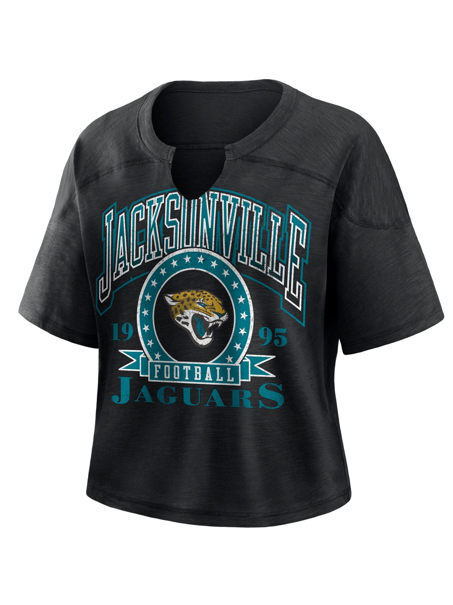 NFL Jacksonville Jaguars Women's Cotton Black Short Sleeve T-Shirt