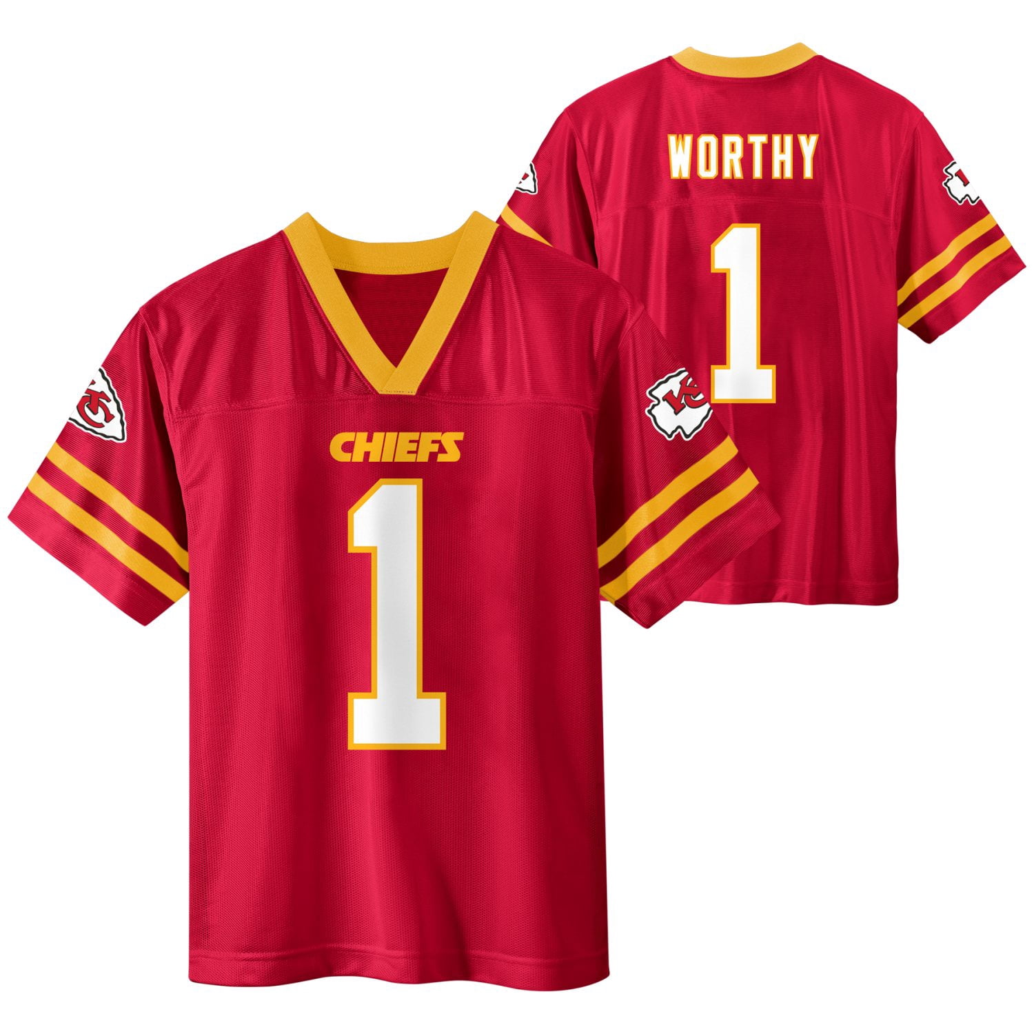 NFL KANSAS CITY CHIEFS Boys Jersey Game Day Fan Apparel -Worthy