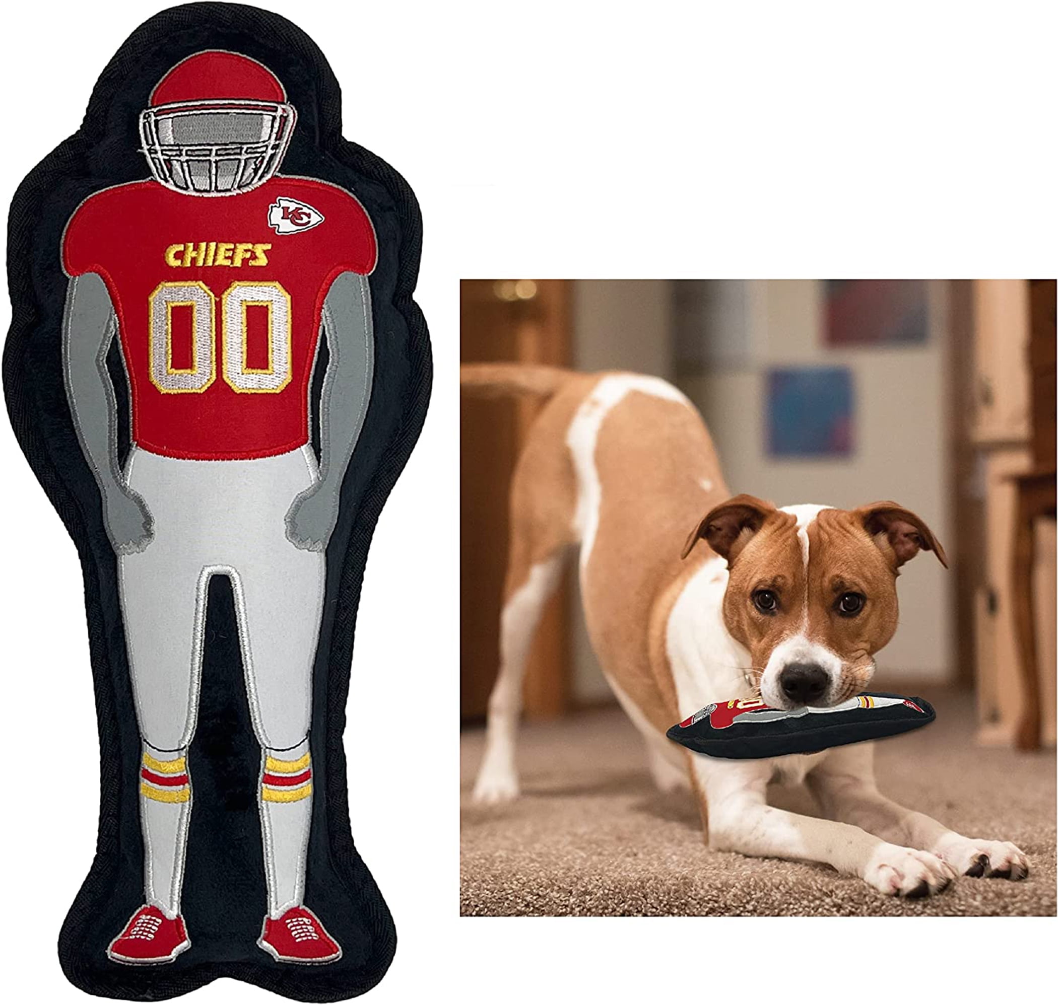 NFL Kansas City Chiefs Athletes Player Pet Dog Toy Premium Quality with Built-in Squeaker Chew Toy