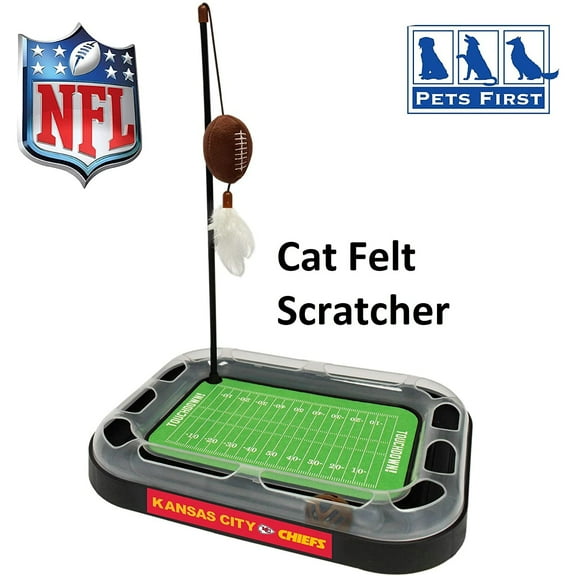 NFL Kansas City Chiefs Cat Scratcher Toy with Catnip Plush & Feather Cat and Kitty Toy