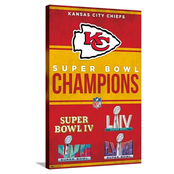 NFL Kansas City Chiefs - Champions 24 Canvas Wall Poster, 22.375" x 34"