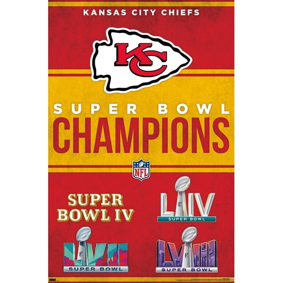 NFL Kansas City Chiefs - Champions 24 Wall Poster, 14.725" x 22.375"