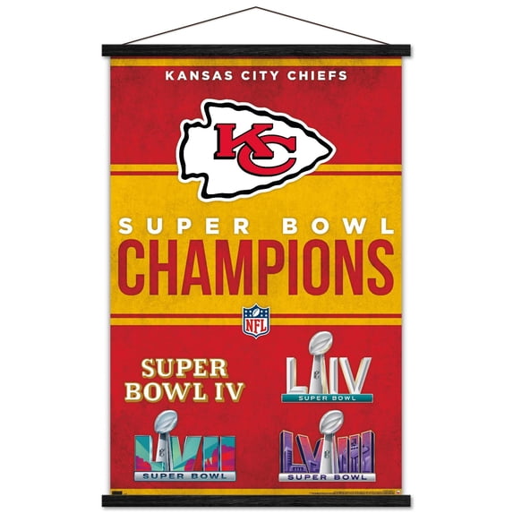 NFL Kansas City Chiefs - Champions 24 Wall Poster with Magnetic Frame, 22.375" x 34"