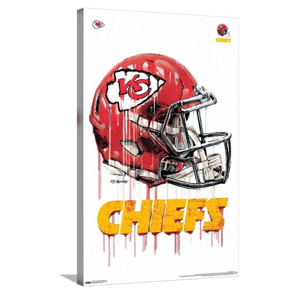 NFL Kansas City Chiefs - Drip Helmet 20 Canvas Wall Poster, 22.375" x 34"