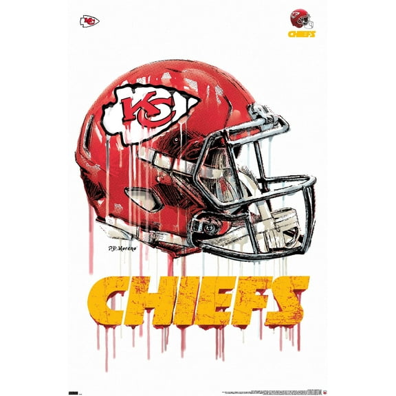 NFL Kansas City Chiefs - Drip Helmet 20 Wall Poster, 22.375" x 34"