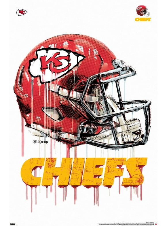 NFL Kansas City Chiefs - Drip Helmet 20 Wall Poster, 22.375" x 34"