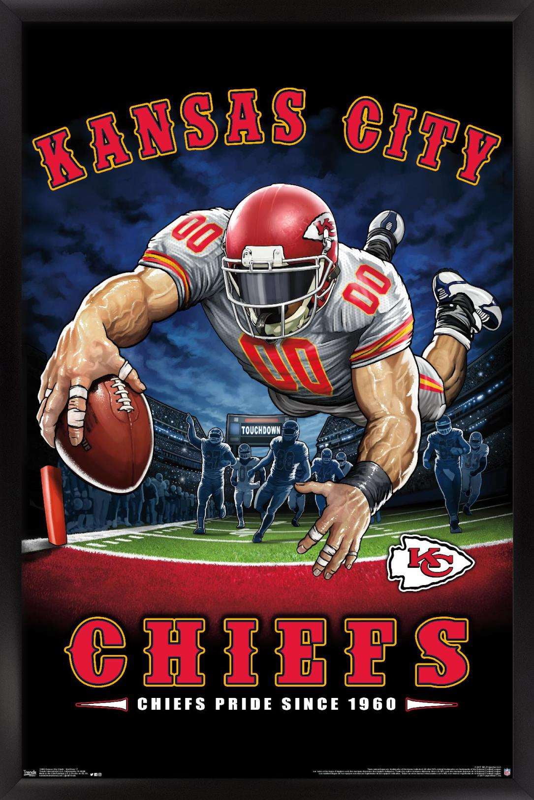 NFL Kansas City Chiefs - End Zone 17 Wall Poster, 14.725" x 22.375", Framed