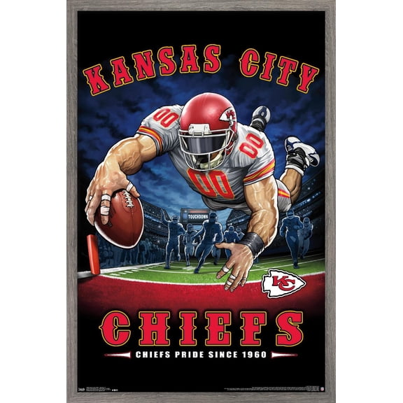 NFL Kansas City Chiefs - End Zone 17 Wall Poster, 22.375" x 34", Framed