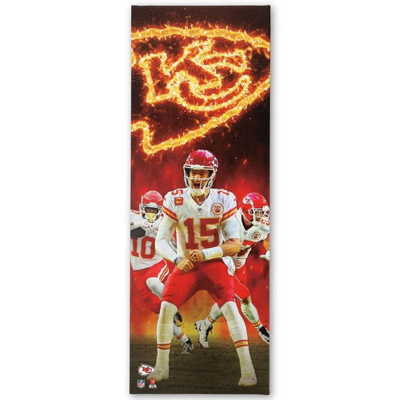 NFL Kansas City Chiefs Flaming Logo Canvas Wall Decor