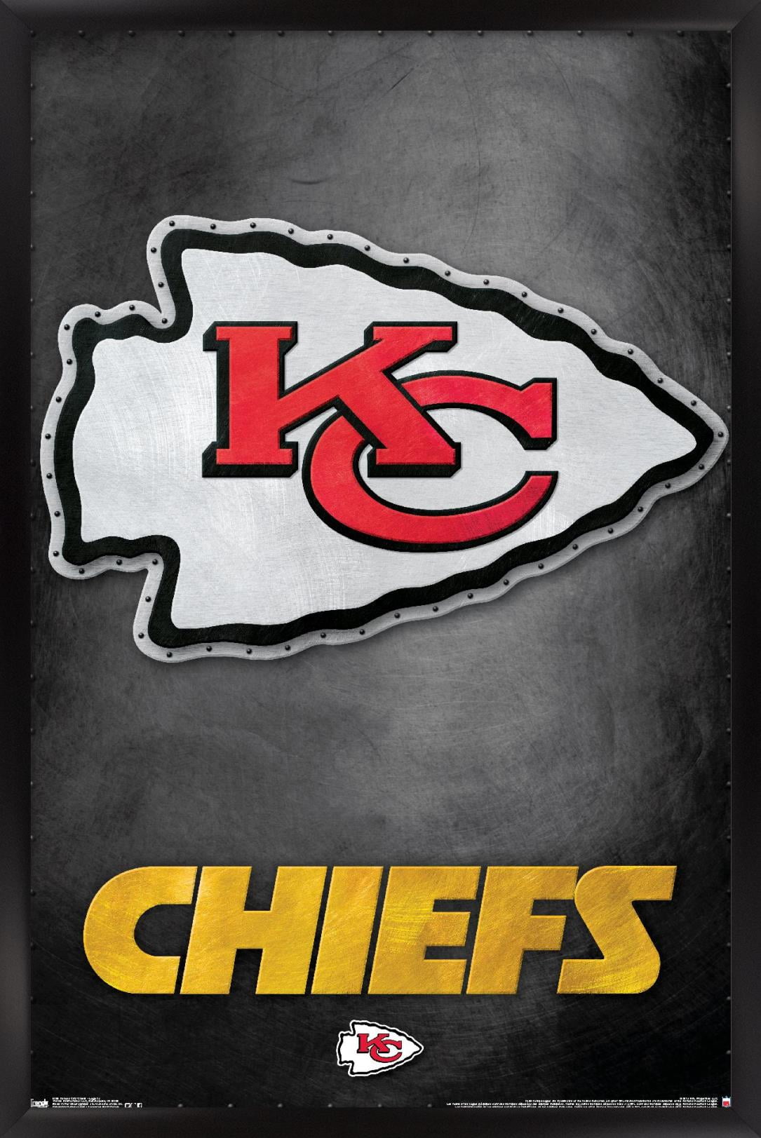 NFL Kansas City Chiefs - Logo 13 Wall Poster with Wooden Magnetic Frame,  22.375' x 34' 