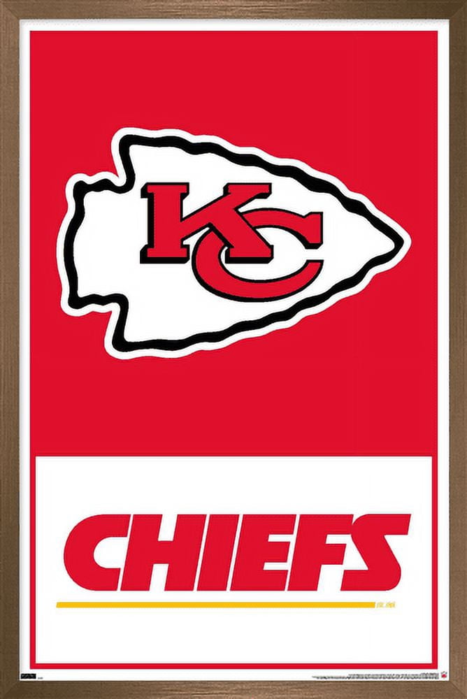 NFL Kansas City Chiefs - Logo 21 Wall Poster, 22.375" x 34", Framed