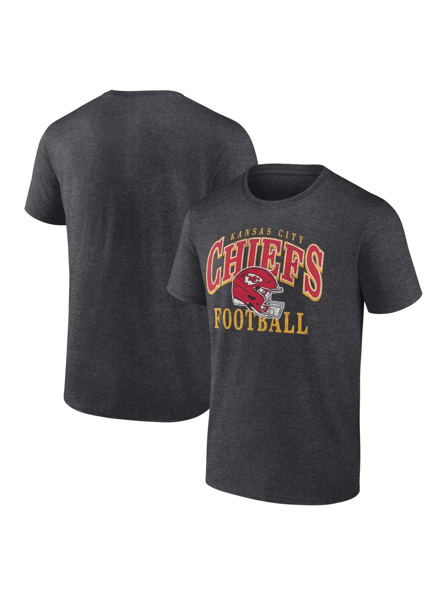 NFL Kansas City Chiefs Men's Cotton Charcoal Heather Short Sleeve T-Shirt