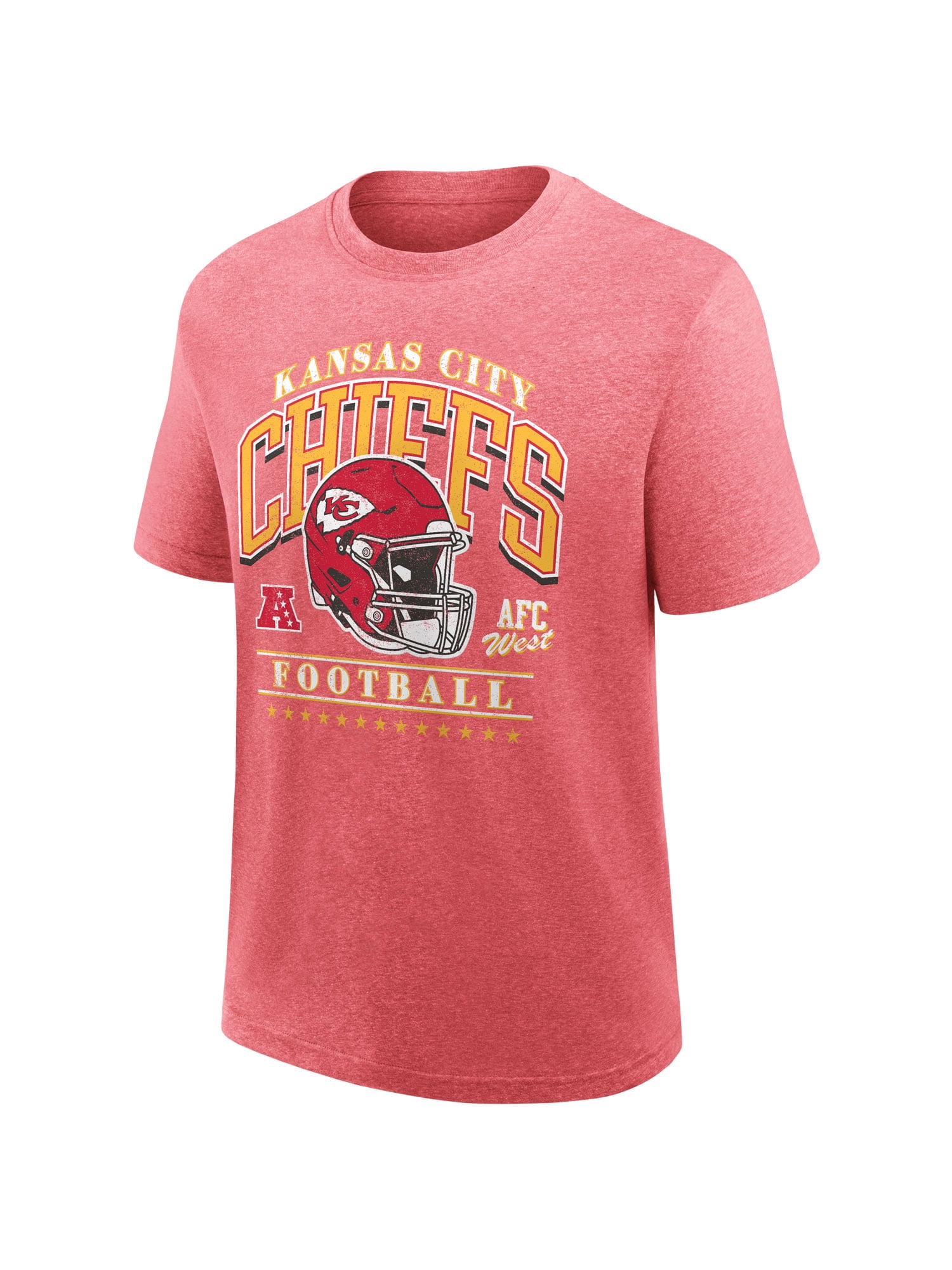 NFL Kansas City Chiefs Men's Synthetic Red Heather Short Sleeve T-Shirt