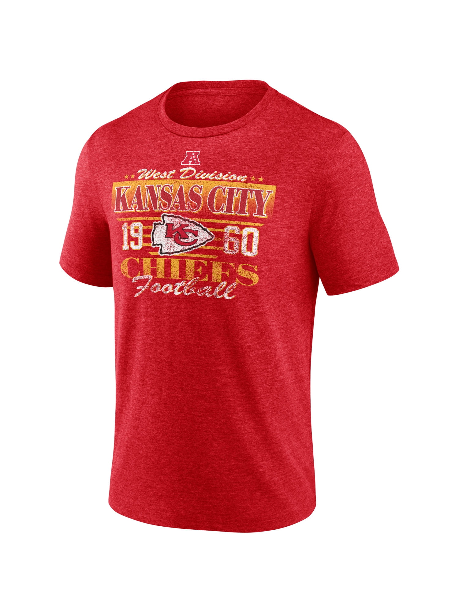 NFL Kansas City Chiefs Men's Synthetic Red Heather Short Sleeve T-Shirt
