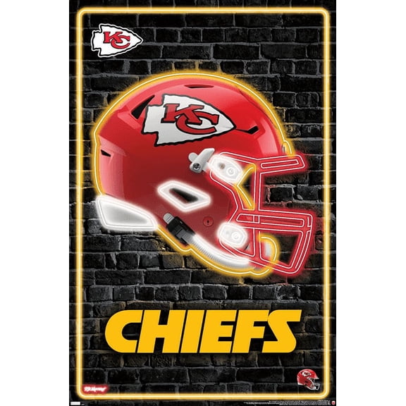 NFL Kansas City Chiefs - Neon Helmet 23 Wall Poster, 14.725" x 22.375"