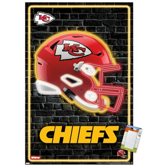 NFL Kansas City Chiefs - Neon Helmet 23 Wall Poster, 22.375" x 34"
