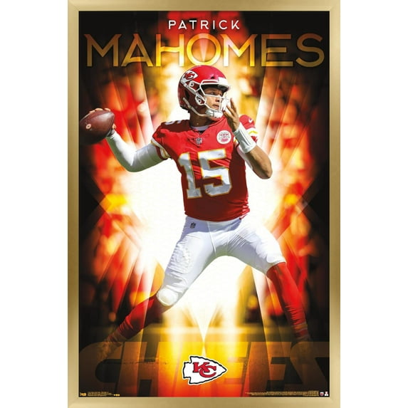 NFL Kansas City Chiefs - Patrick Mahomes II 18 Wall Poster, 14.725" x 22.375", Framed