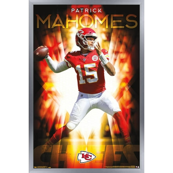 NFL Kansas City Chiefs - Patrick Mahomes II 18 Wall Poster, 14.725" x 22.375", Framed