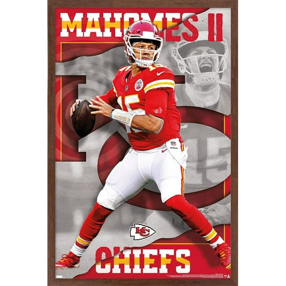 NFL Kansas City Chiefs - Patrick Mahomes II 22 Wall Poster, 14.725" x 22.375" Framed
