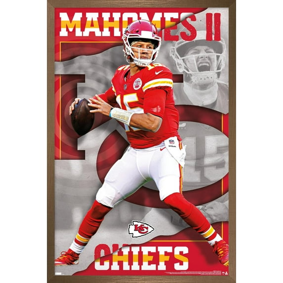 NFL Kansas City Chiefs - Patrick Mahomes II 22 Wall Poster, 14.725" x 22.375" Framed