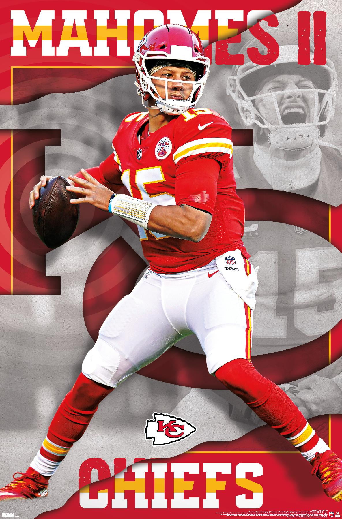 NFL Kansas City Chiefs Patrick Mahomes II 22 Wall Poster,