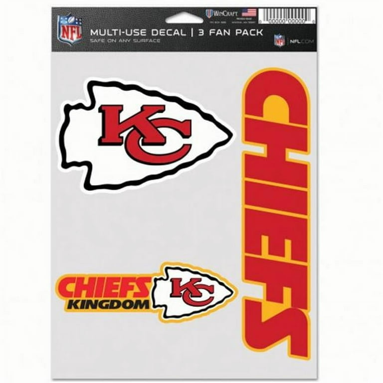 NFL Kansas City Chiefs Prime 5 x 7.75 Triple Decal 