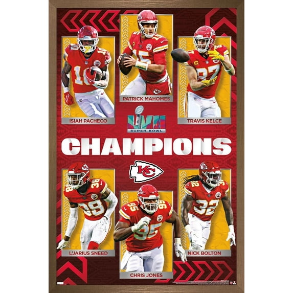 NFL Kansas City Chiefs - Super Bowl LVII Champions Wall Poster, 14.725 x 22.38 Framed