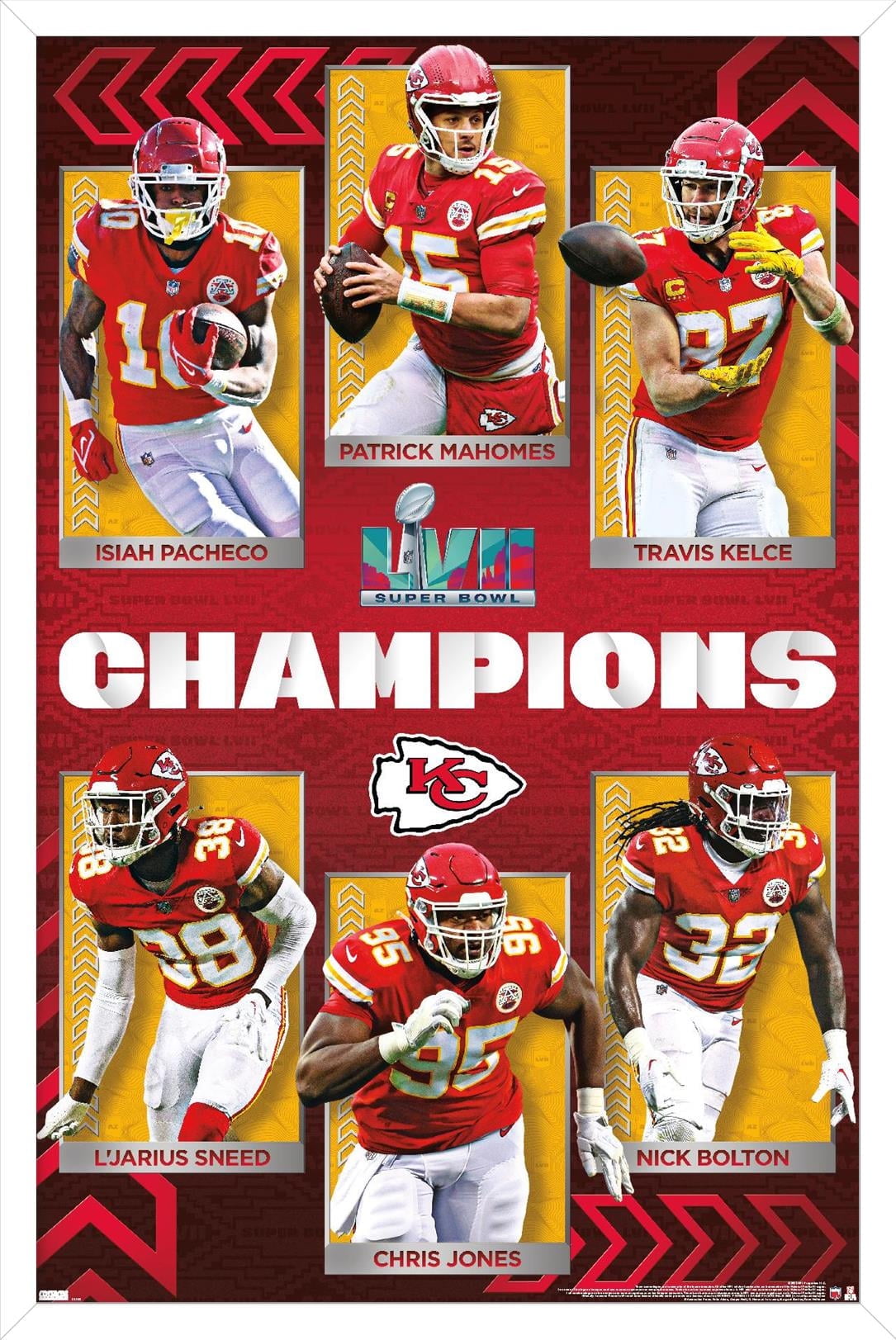 NFL Kansas City Chiefs - Logo 21 Wall Poster with Magnetic Frame, 22.375 x  34