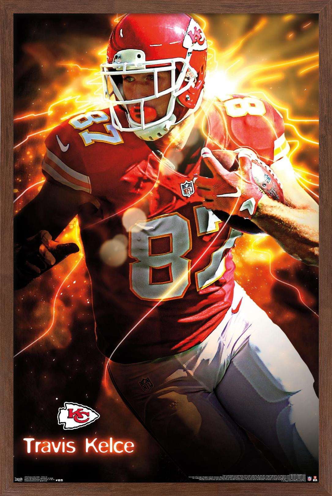 Trends International Nfl Kansas City Chiefs - Travis Kelce 22 Framed Wall  Poster Prints Black Framed Version 14.725 X 22.375 : Target