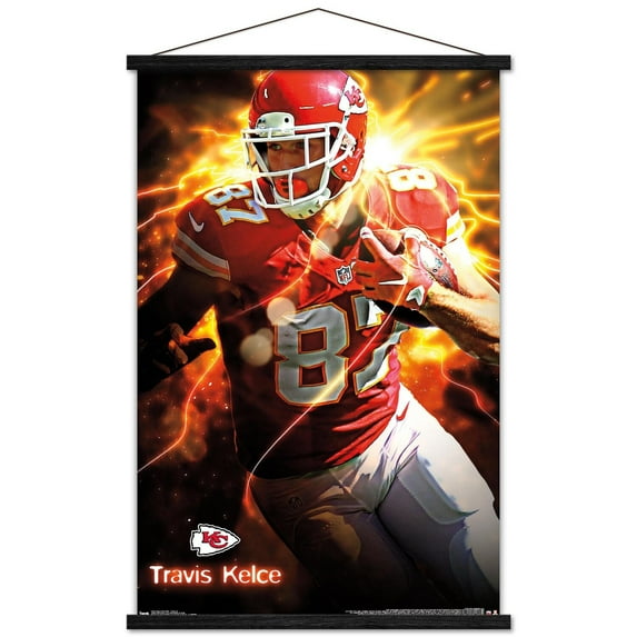 NFL Kansas City Chiefs - TraVis Kelce 16 Wall Poster with Wooden Magnetic Frame, 22.375" x 34"