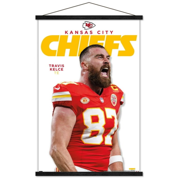 NFL Kansas City Chiefs - Travis Kelce Feature Series 24 Wall Poster with Magnetic Frame, 22.375" x 34"