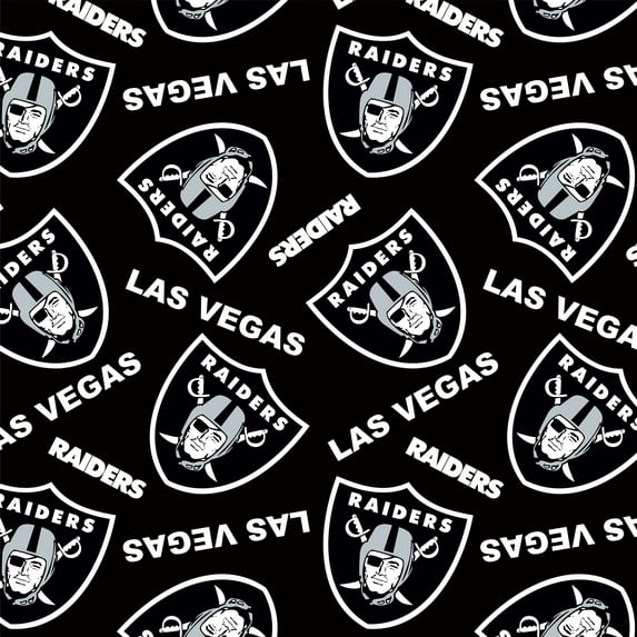 NFL Las Vegas Raiders 58" 100% Polyester Fleece Sports Logo Fabric By the Yard, Black