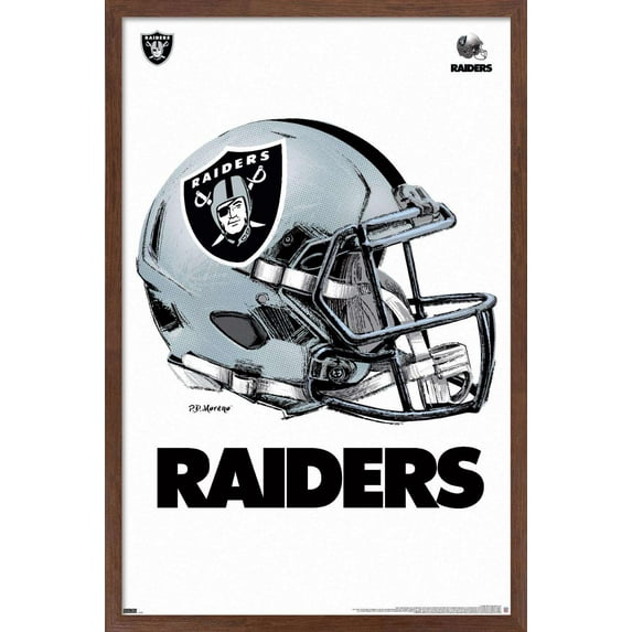 NFL Las Vegas Raiders - Drip Helmet 20 Wall Poster, 14.725" x 22.375", Framed