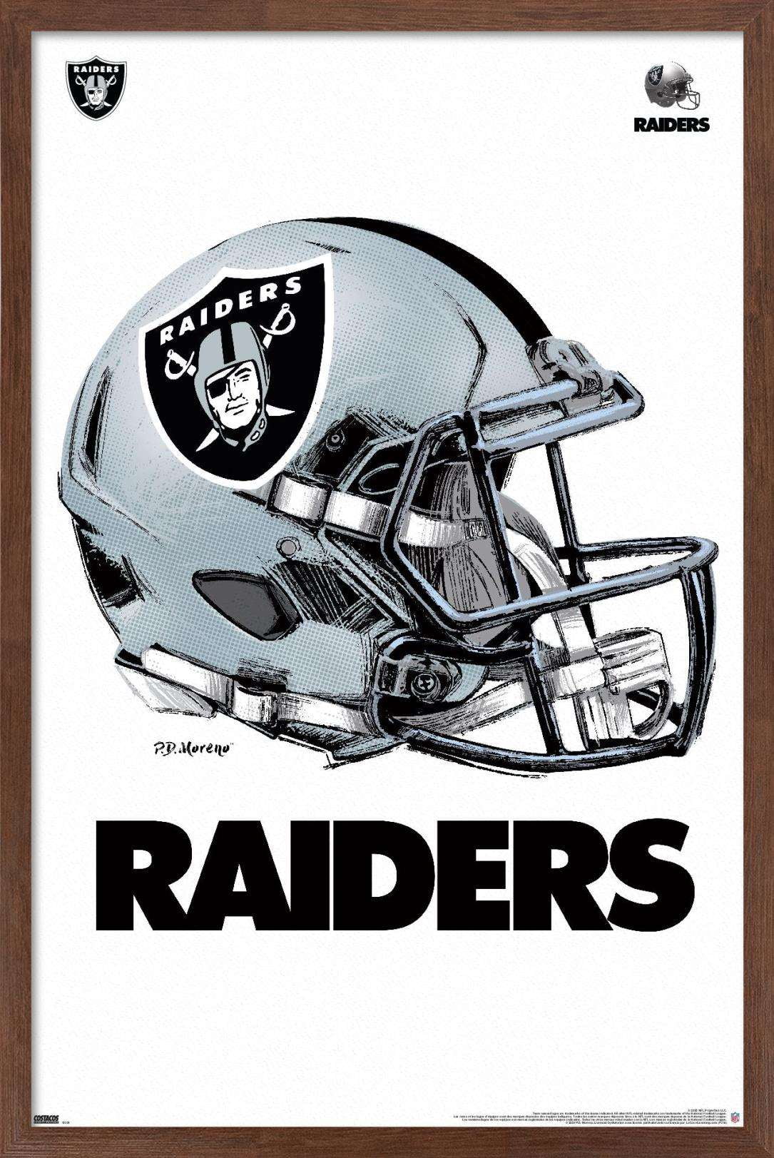 NFL Las Vegas Raiders - Drip Helmet 20 Wall Poster with Magnetic Frame,  22.375' x 34' 