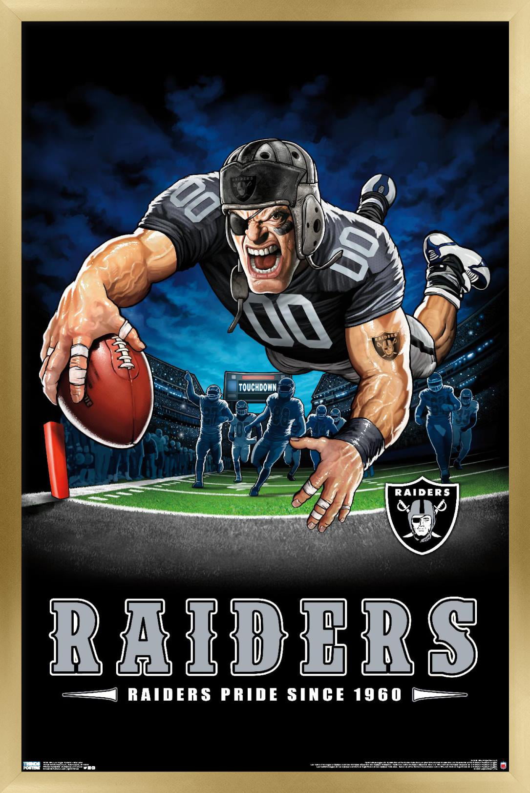 NFL Las Vegas Raiders – End Zone 20 Wall Poster, 14.725' x 22.375', Framed
